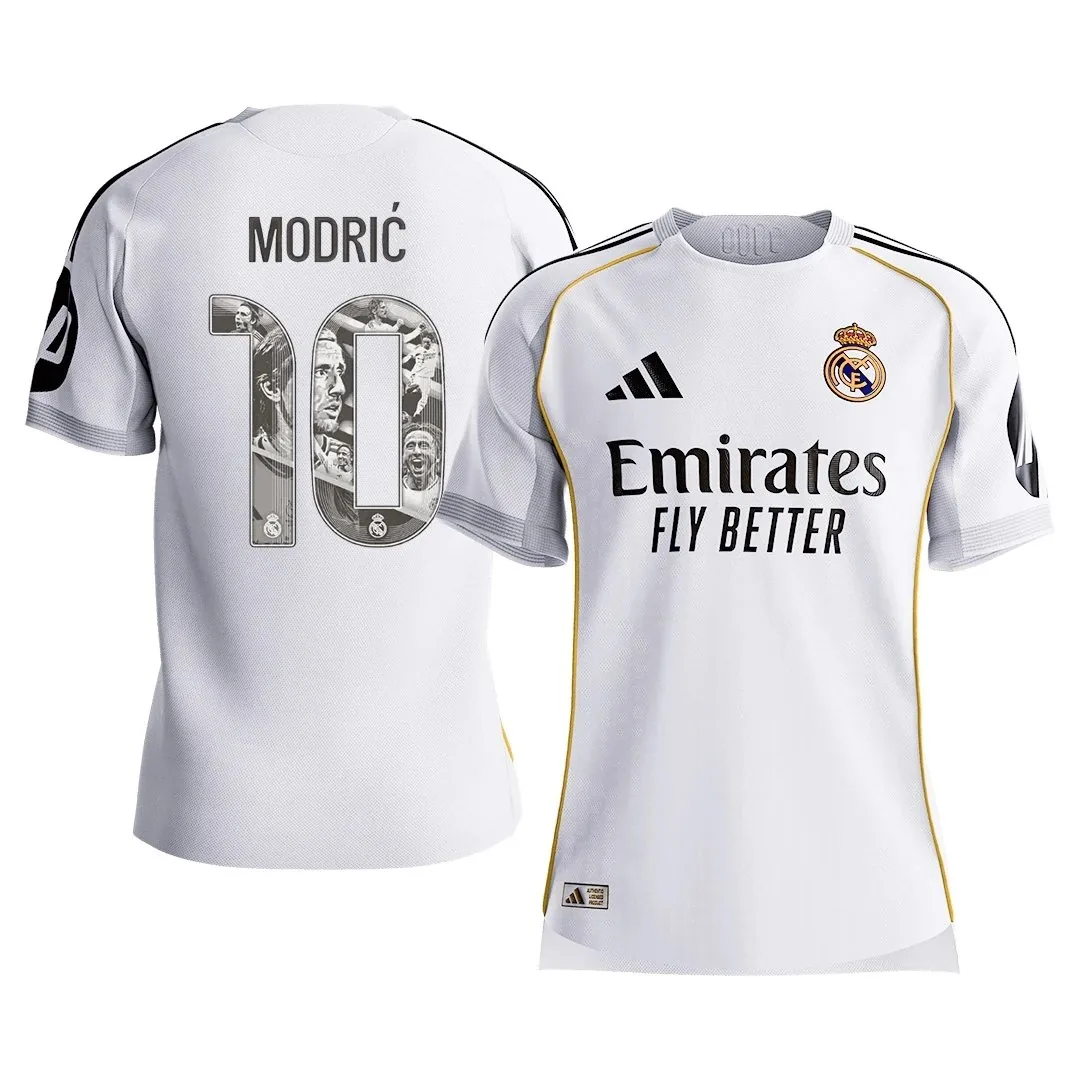 Real Madrid 2025/26 Home Jersey – Modric #10 (Player Version)