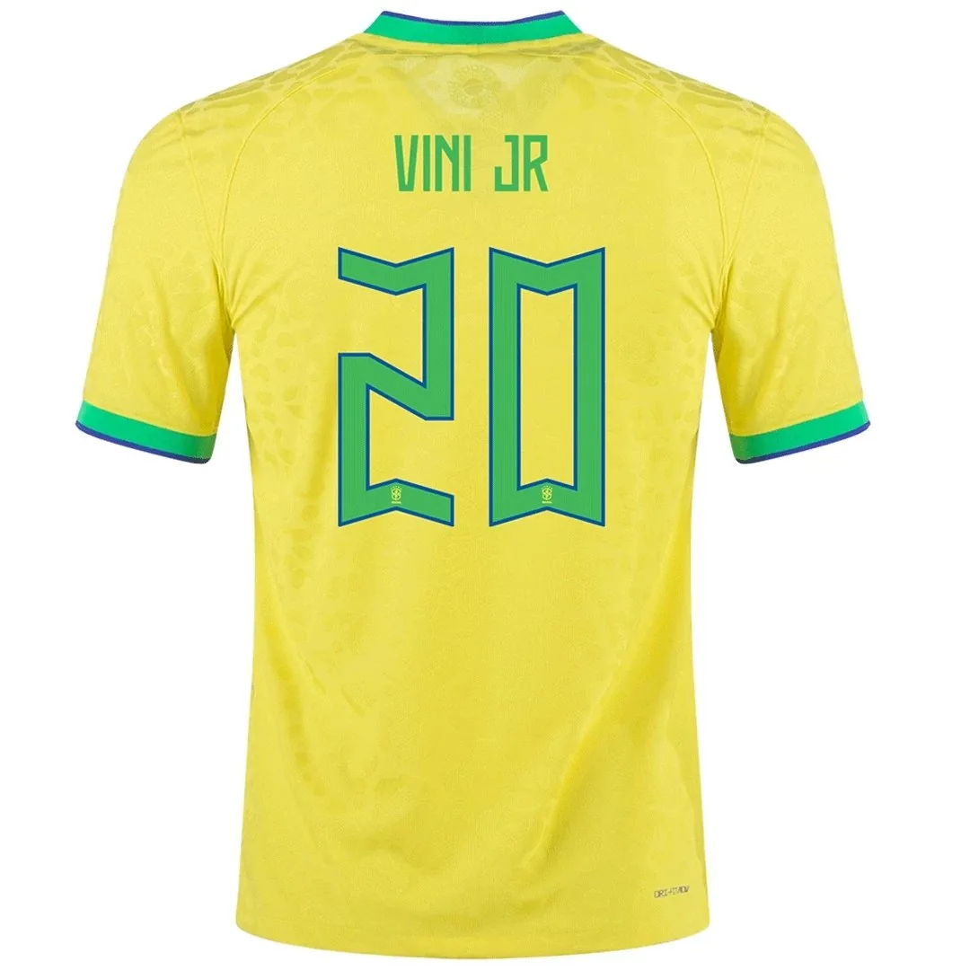 Brazil 2022 Home Jersey – Vinicius Jr #20 (Player Version, Authentic)