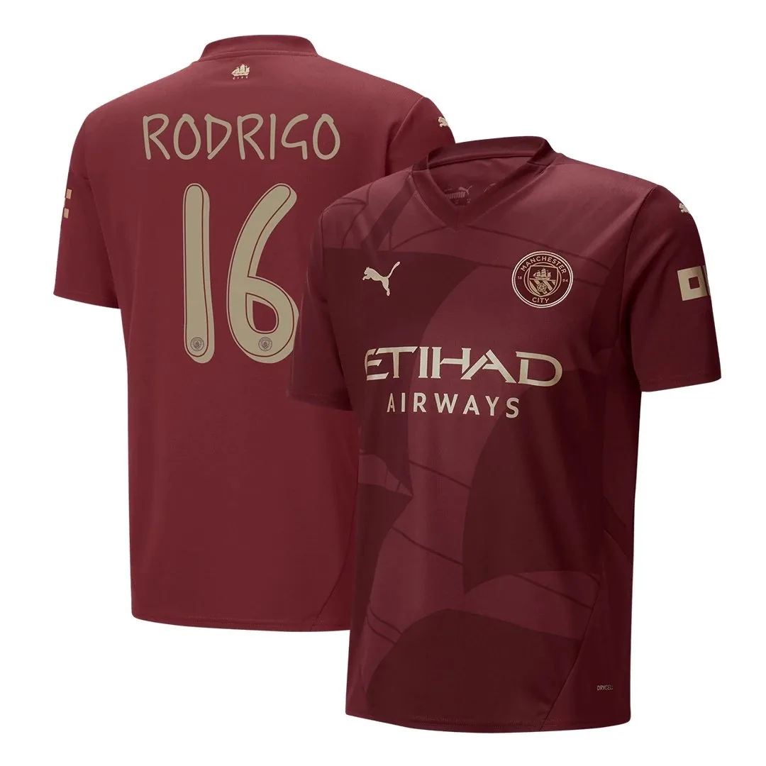 Manchester City 2024/25 Third Away Jersey – Rodrigo #16 (UCL)