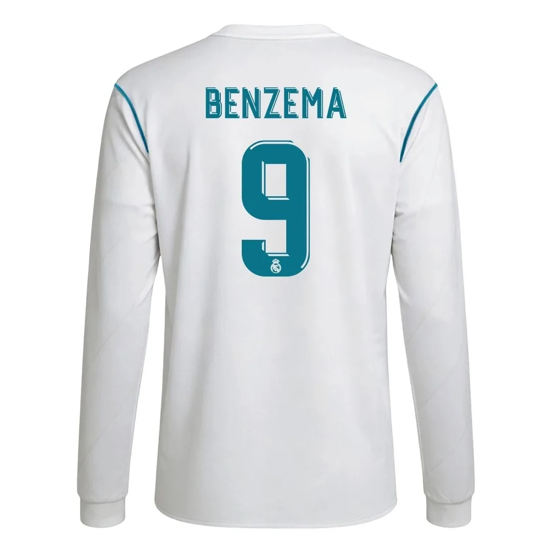 Real Madrid 2017/18 Home Jersey – Benzema #9 (Long Sleeve)