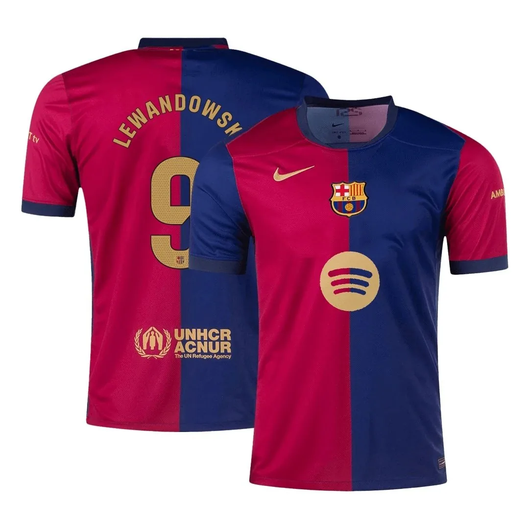 Barcelona 2024/25 Home Jersey – Lewandowski #9 (No Sponsor)