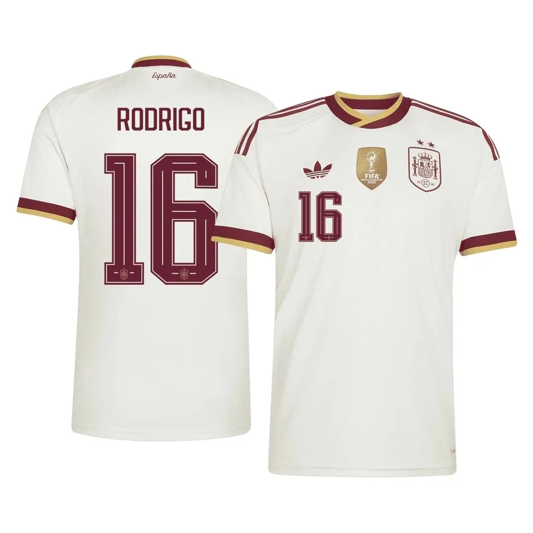 Spain 2026 Away Jersey – Rodrigo #16 (Champion Edition)