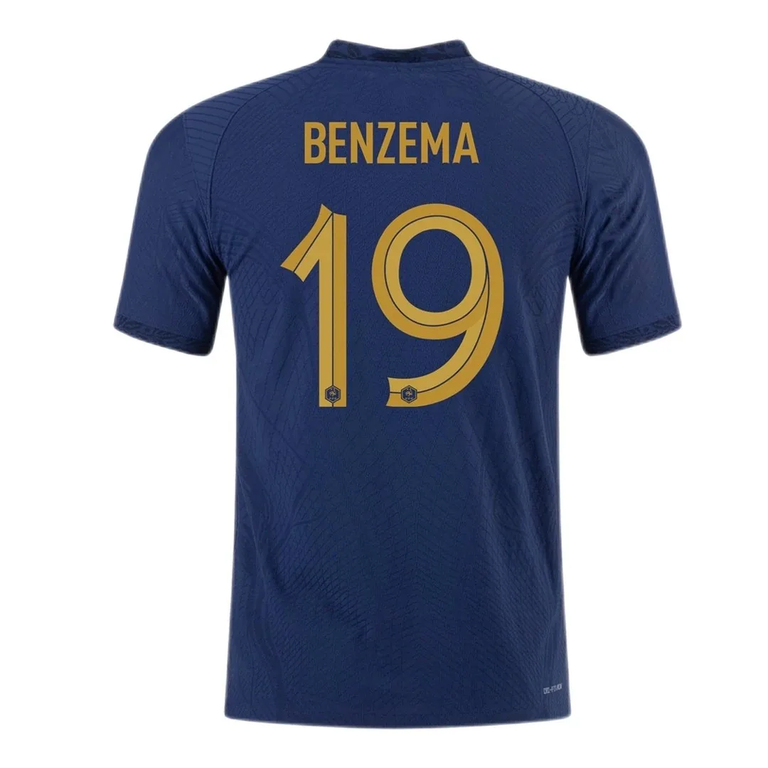 France 2022 Home Jersey – Benzema #19 (Player Version, Authentic)