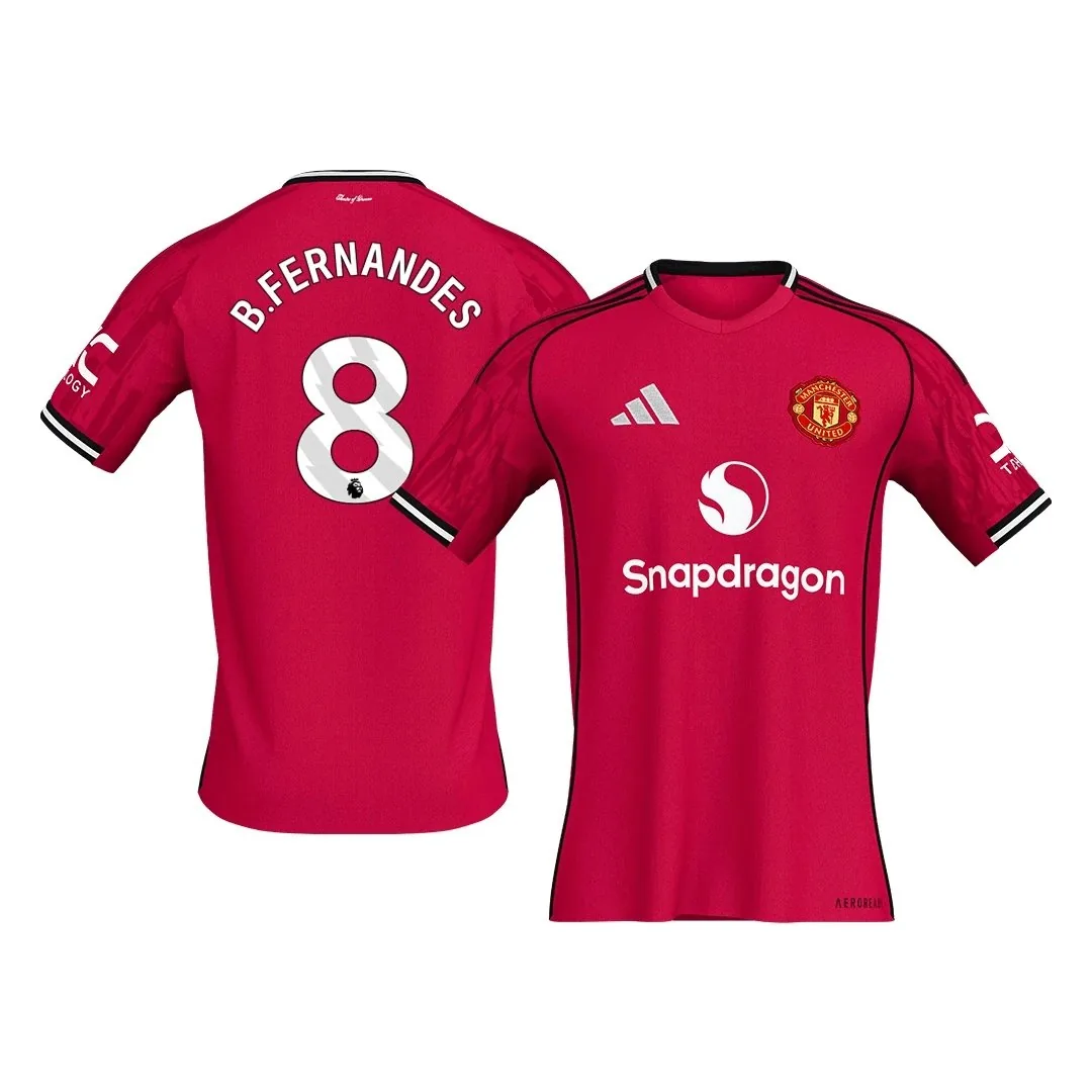 Manchester United 2025/26 Home Jersey – Bruno Fernandes #8