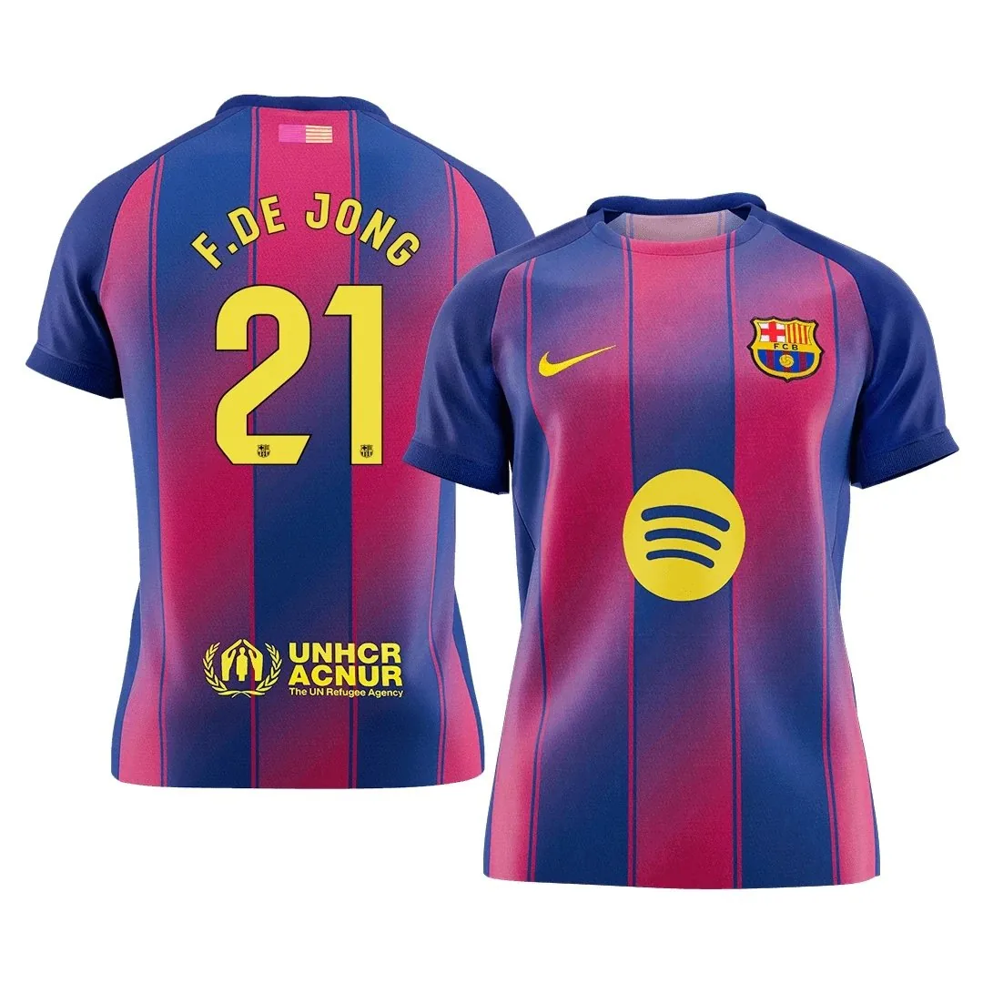 Barcelona 2025/26 Home Jersey – De Jong #21