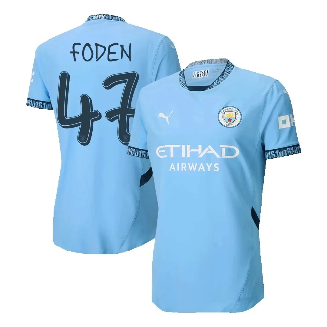 Manchester City 2024/25 Home Jersey – Foden #47 (Player Version, UCL)