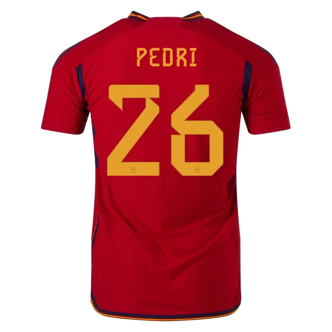 Spain 2022 Home Jersey – Pedri #26 (Player Version, Authentic)