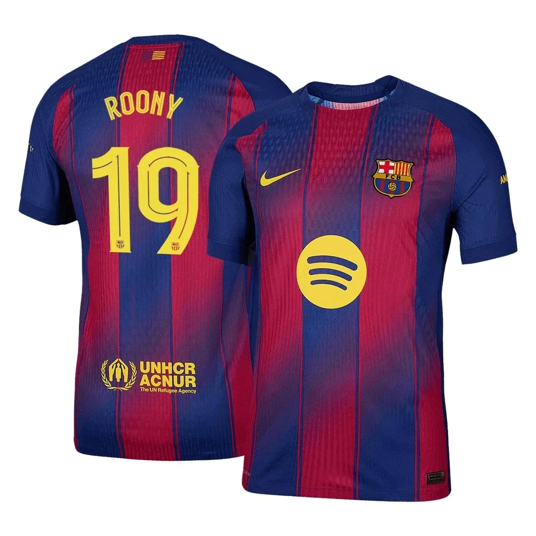 Barcelona 2025/26 Home Jersey – Roony #19 (Player Version, UCL)