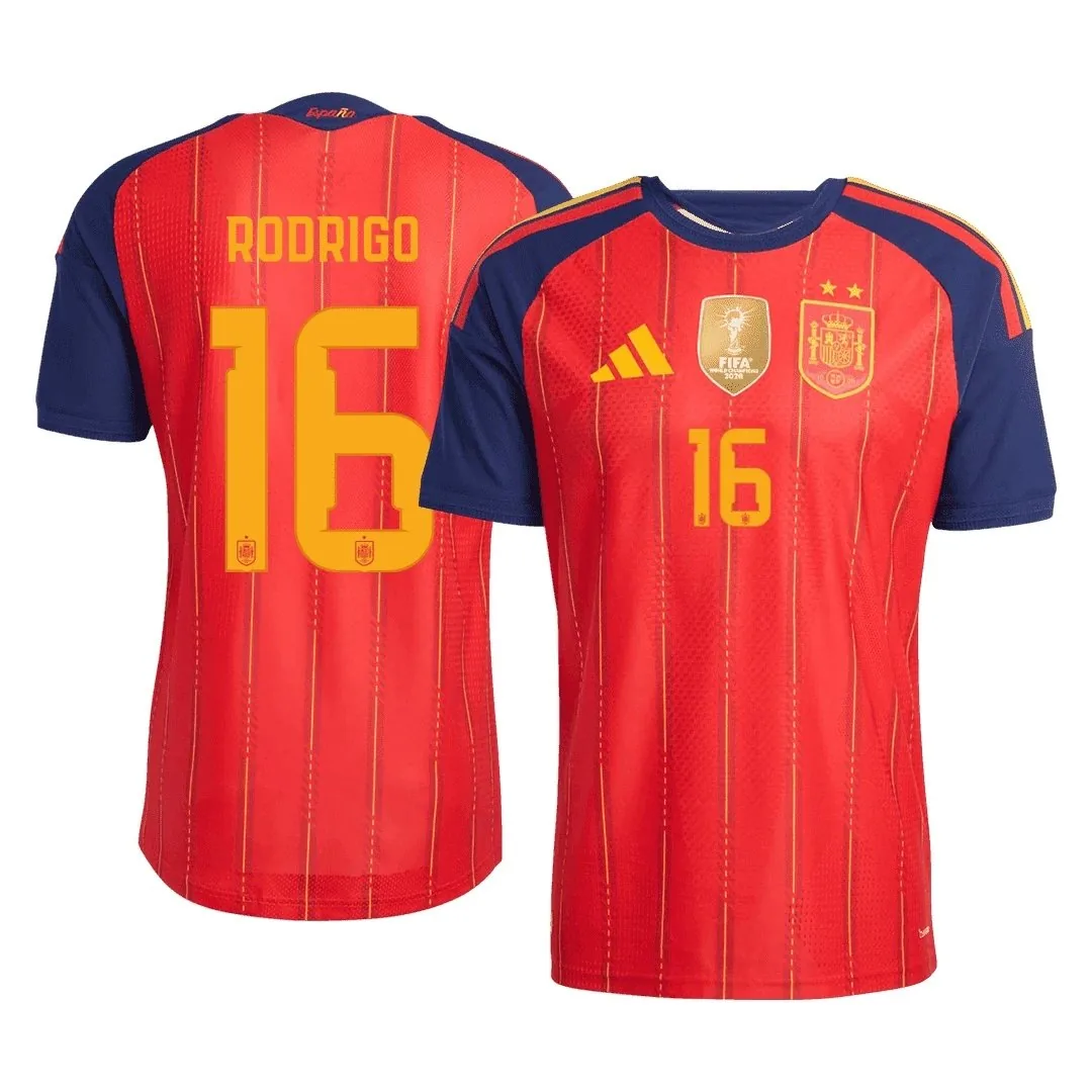 Spain 2026 Home Jersey – Rodrigo #16 (Player Version, Champion Edition)
