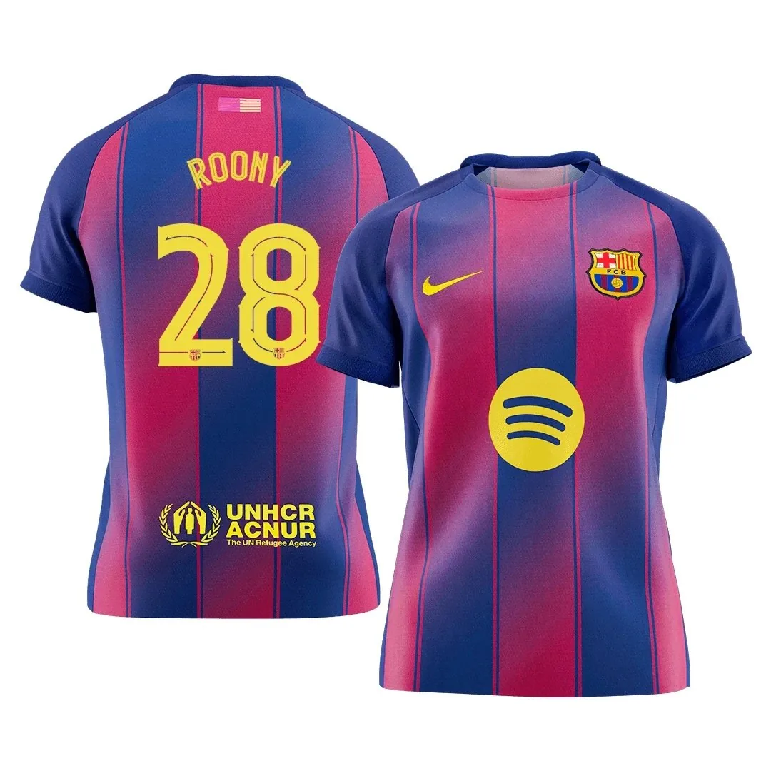 Barcelona 2025/26 Home Jersey – Roony #28 (UCL)