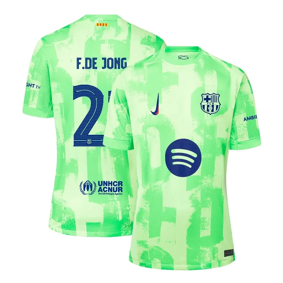 Barcelona 2024/25 Third Away Jersey – De Jong #21 (UCL, No Sponsor)