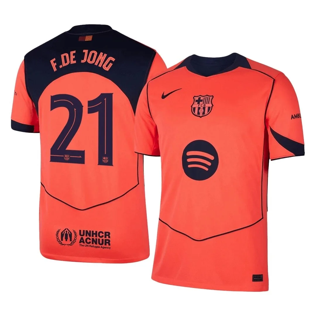 Barcelona 2025/26 Third Away Jersey – De Jong #21 (UCL)