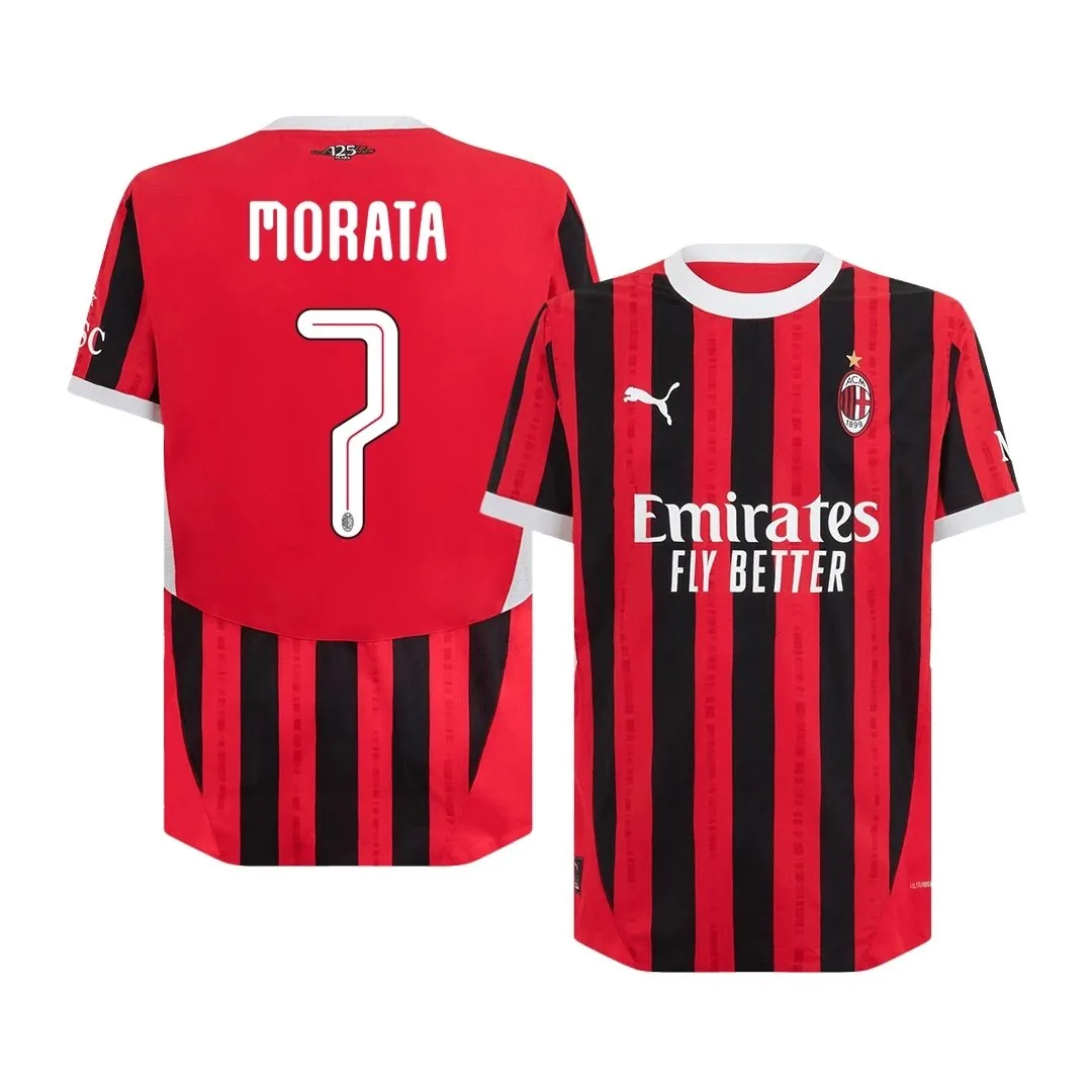 AC Milan 2024/25 Home Jersey – Morata #7 (Player Version, UCL, Authentic)