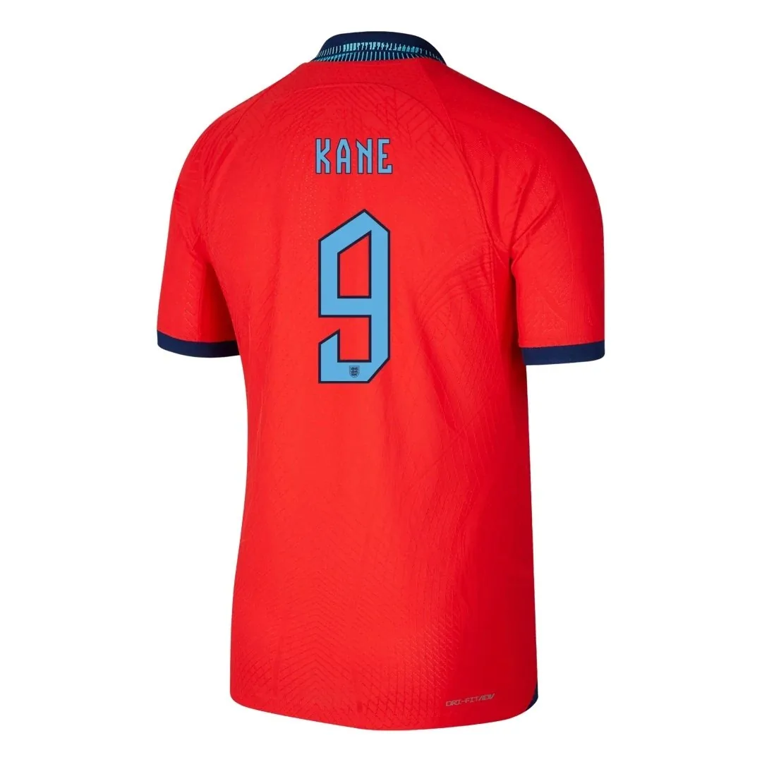 England 2022 Away Jersey – Kane #9 (Player Version, Authentic)