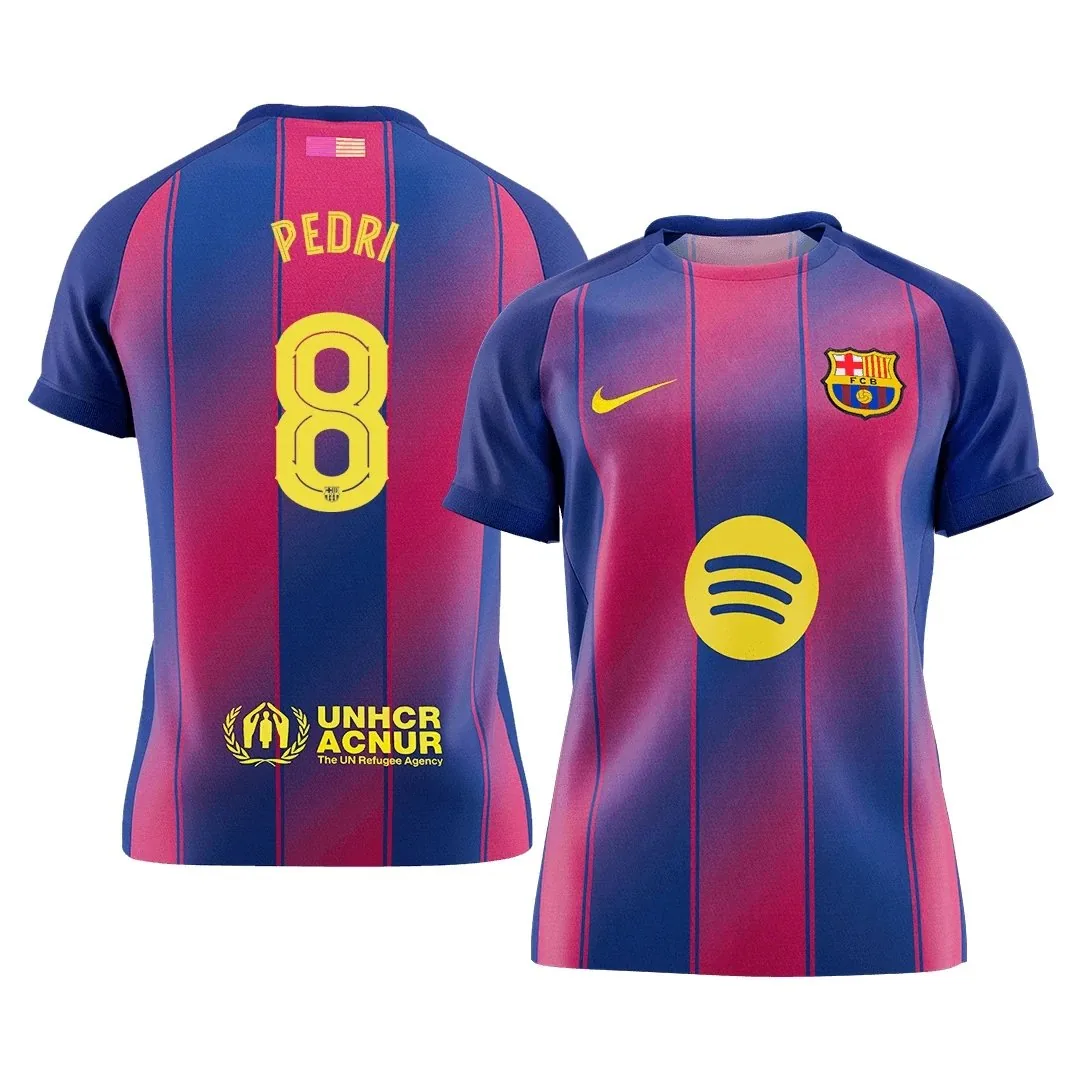 Barcelona 2025/26 Home Jersey – Pedri #8 (UCL)