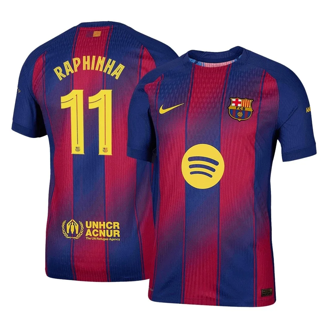 Barcelona 2025/26 Home Jersey – Raphinha #11 (Player Version, UCL)