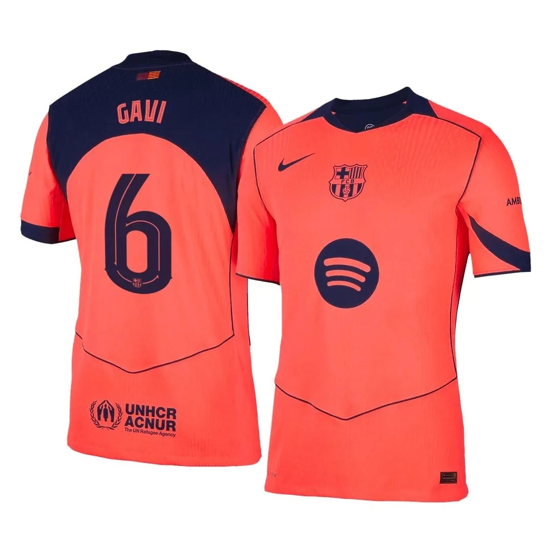 Barcelona 2025/26 Third Away Jersey – Gavi #6 (Player Version, UCL)