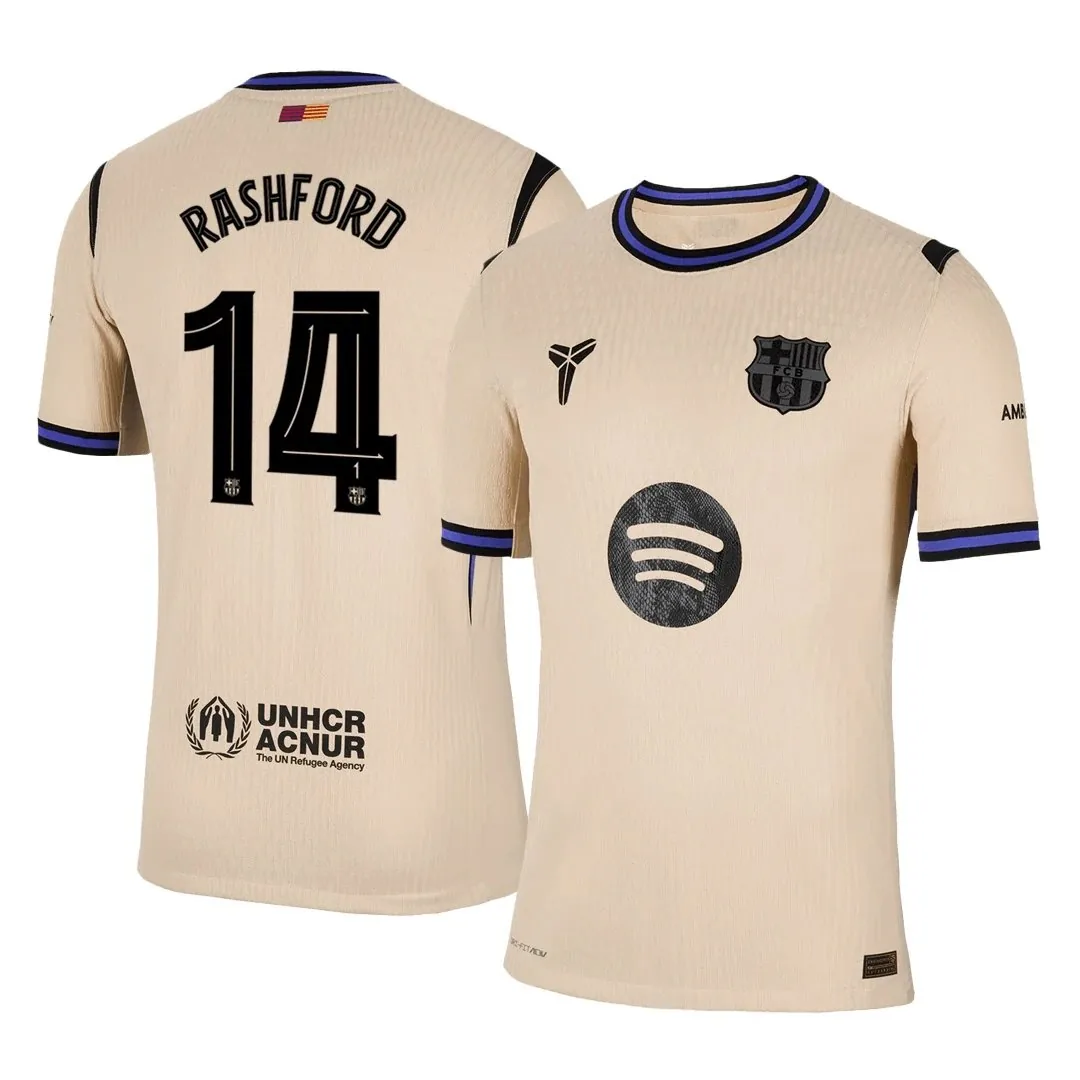 Barcelona 2025/26 Away Jersey – Rashford #14 (Player Version, UCL)