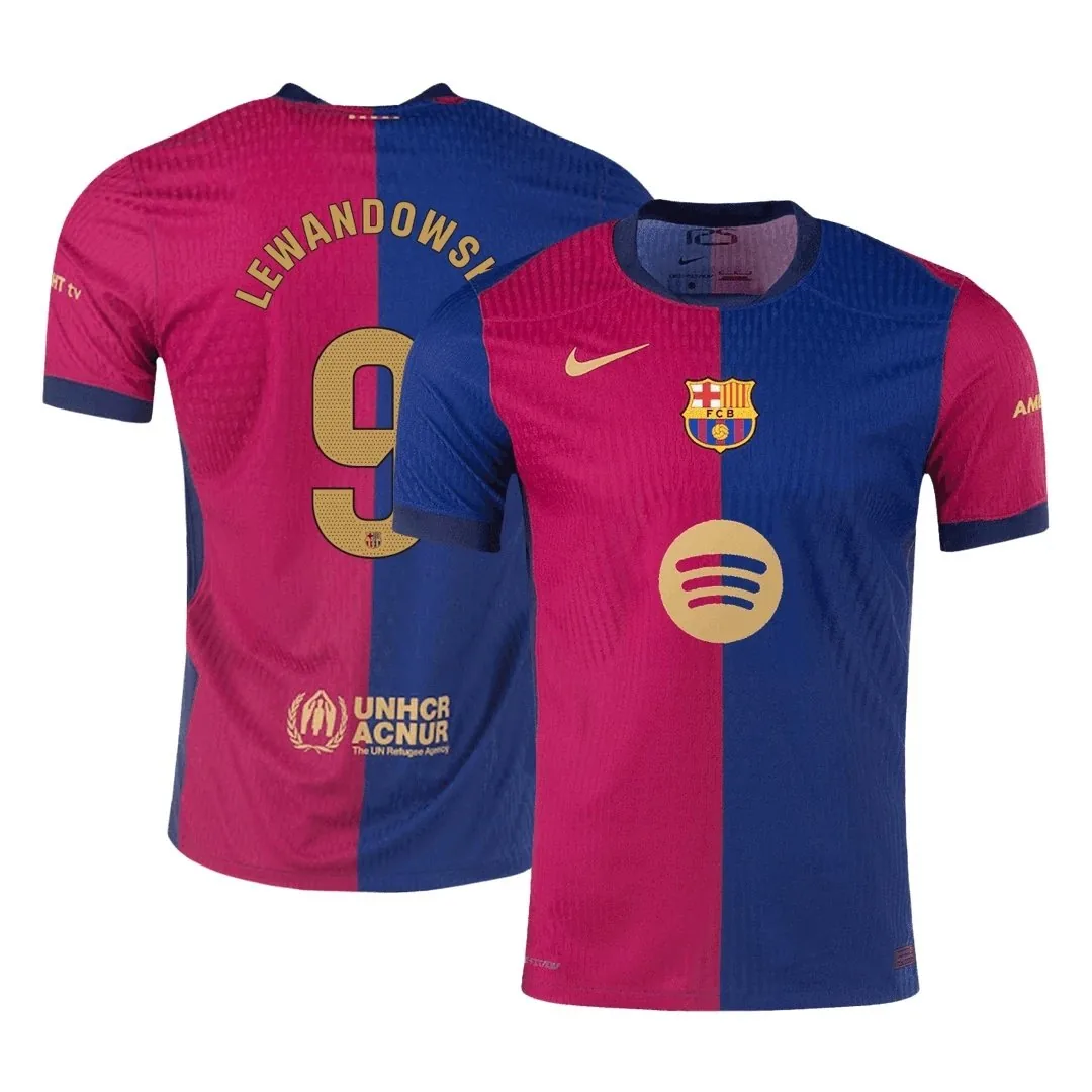 Barcelona 2024/25 Home Jersey – Lewandowski #9 (Player Version, No Sponsor)