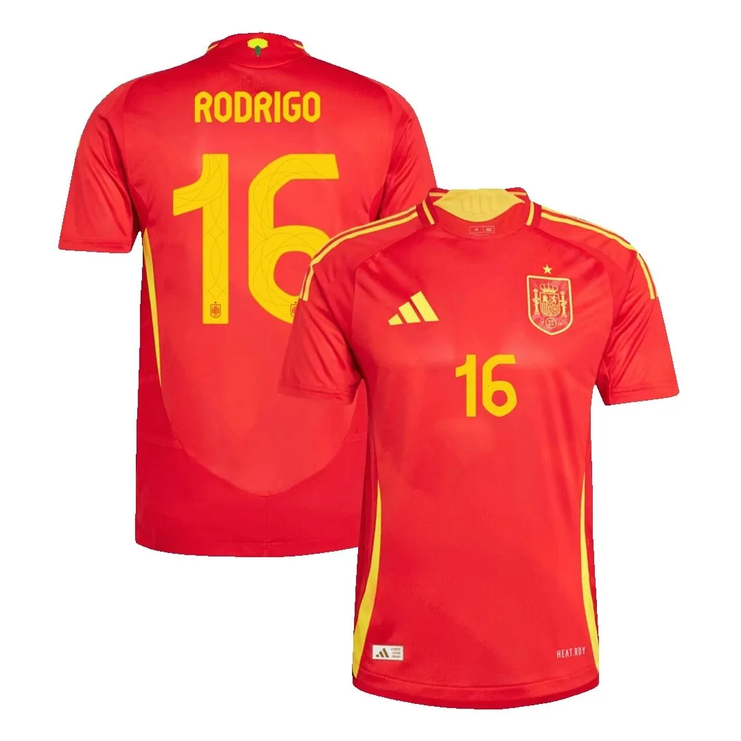 Spain 2024 Home Jersey – Rodrigo #16 (Player Version, Authentic)