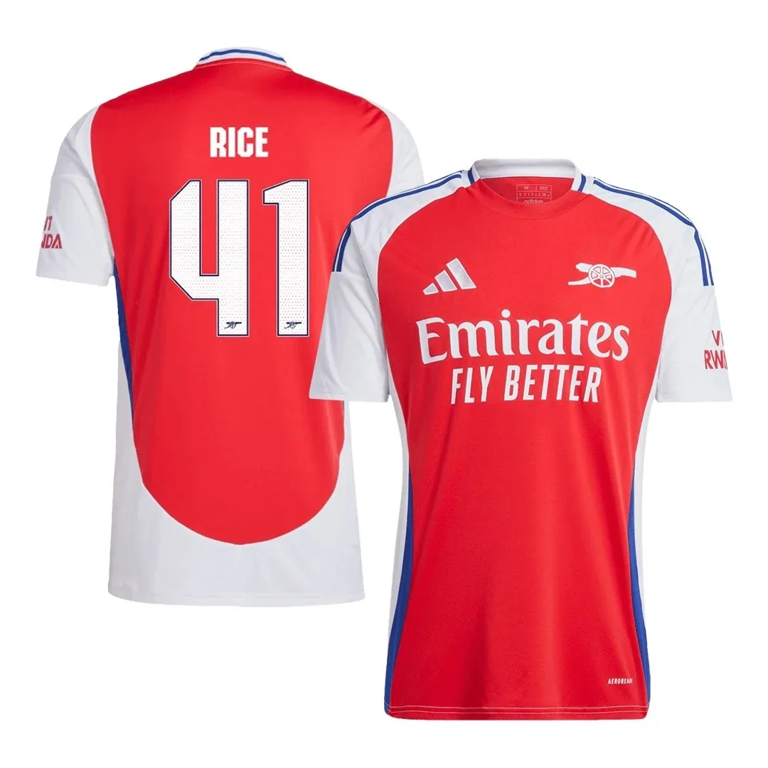 Arsenal 2024/25 Home Jersey – Rice #41 (UCL)