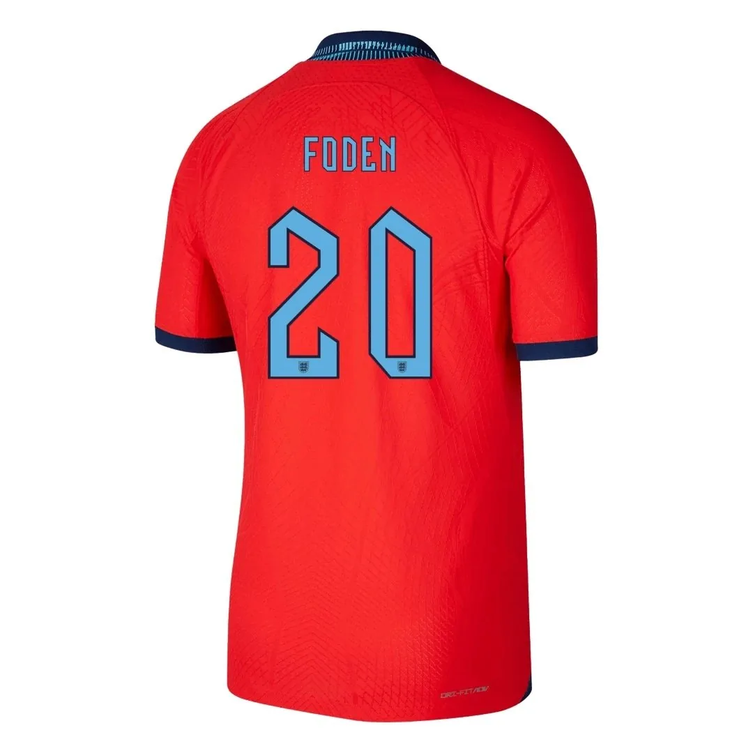 England 2022 Away Jersey – Foden #20 (Player Version, Authentic)