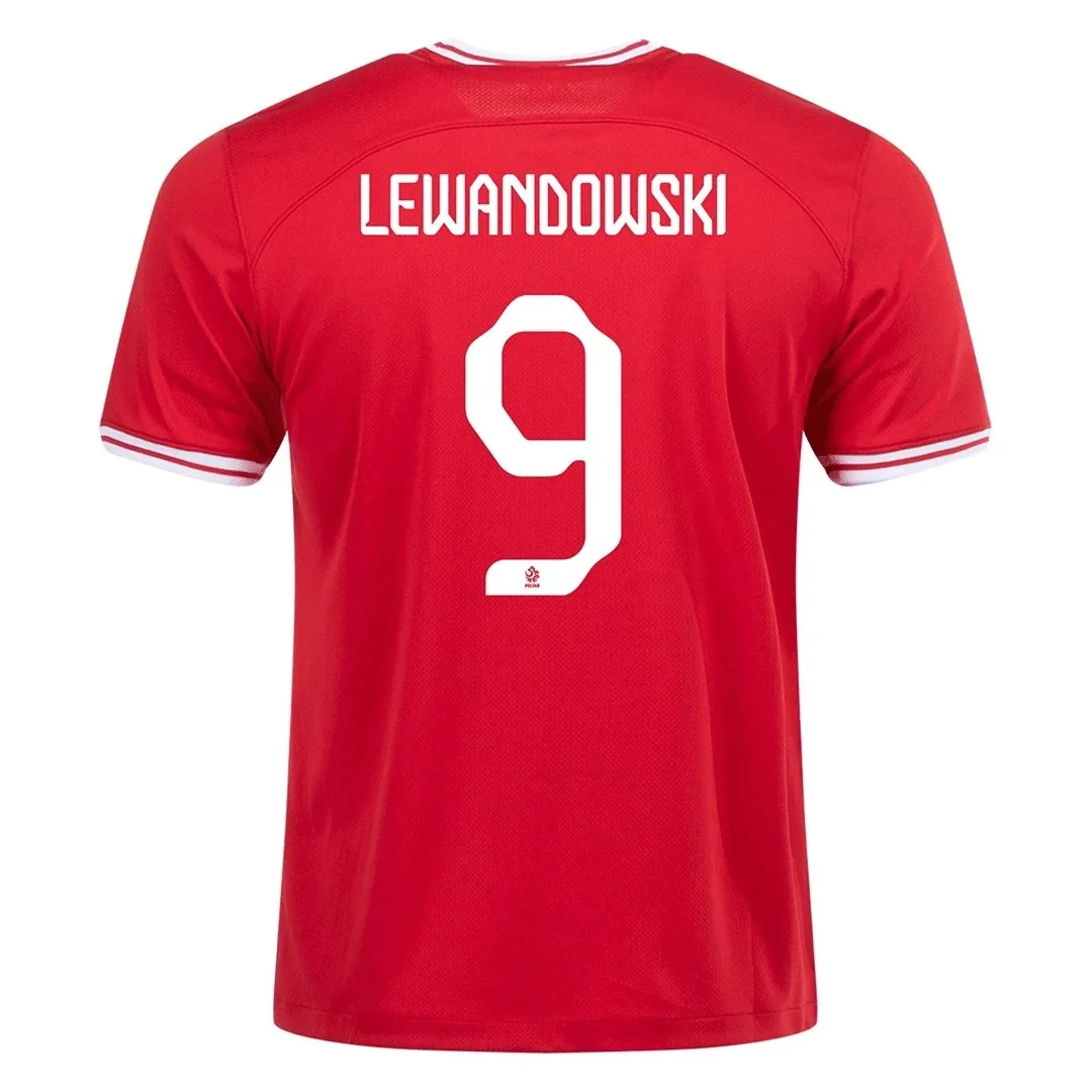Poland 2022 Away Jersey – Lewandowski #9