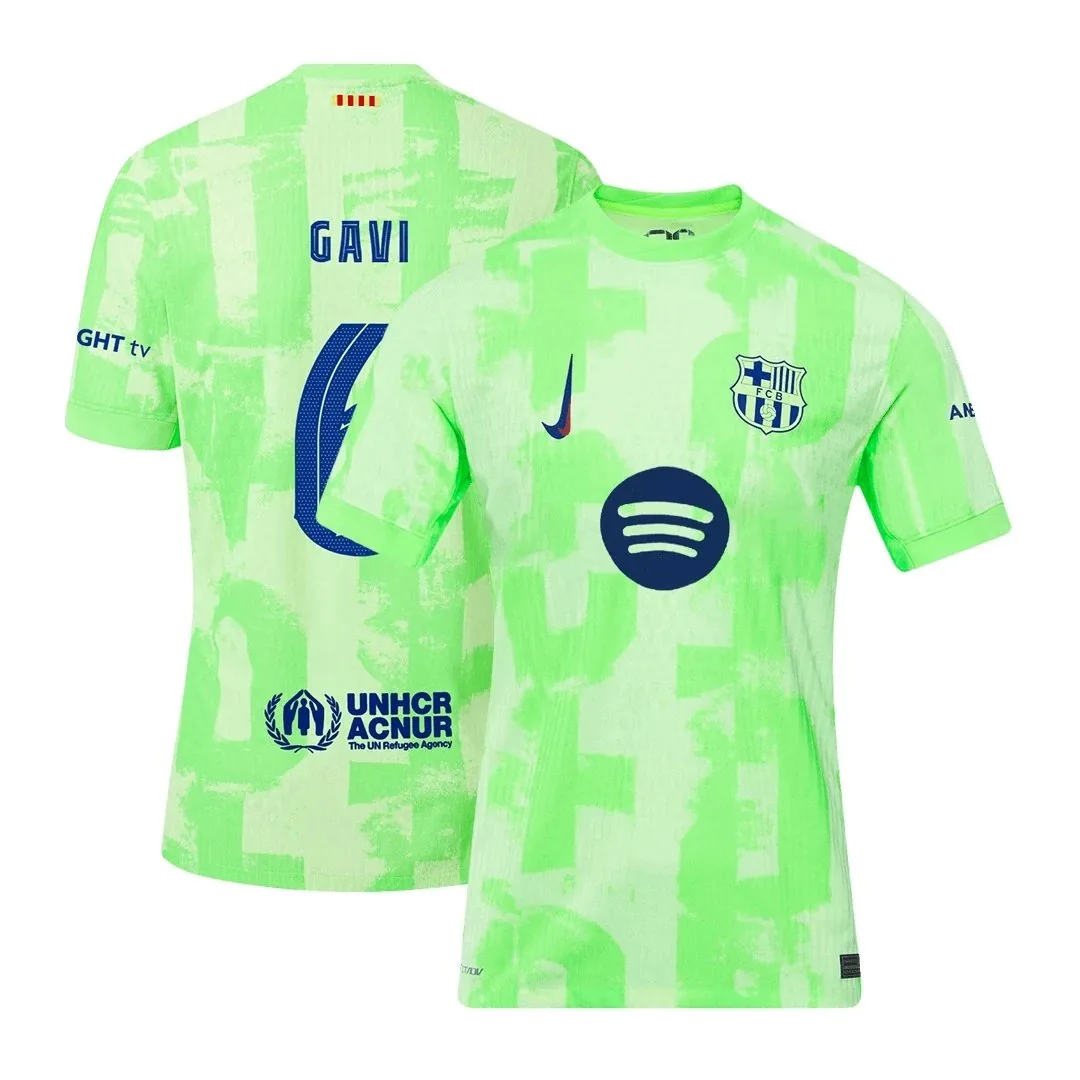Barcelona 2024/25 Third Away Jersey – Gavi #6 (Player Version, UCL, No Sponsor)