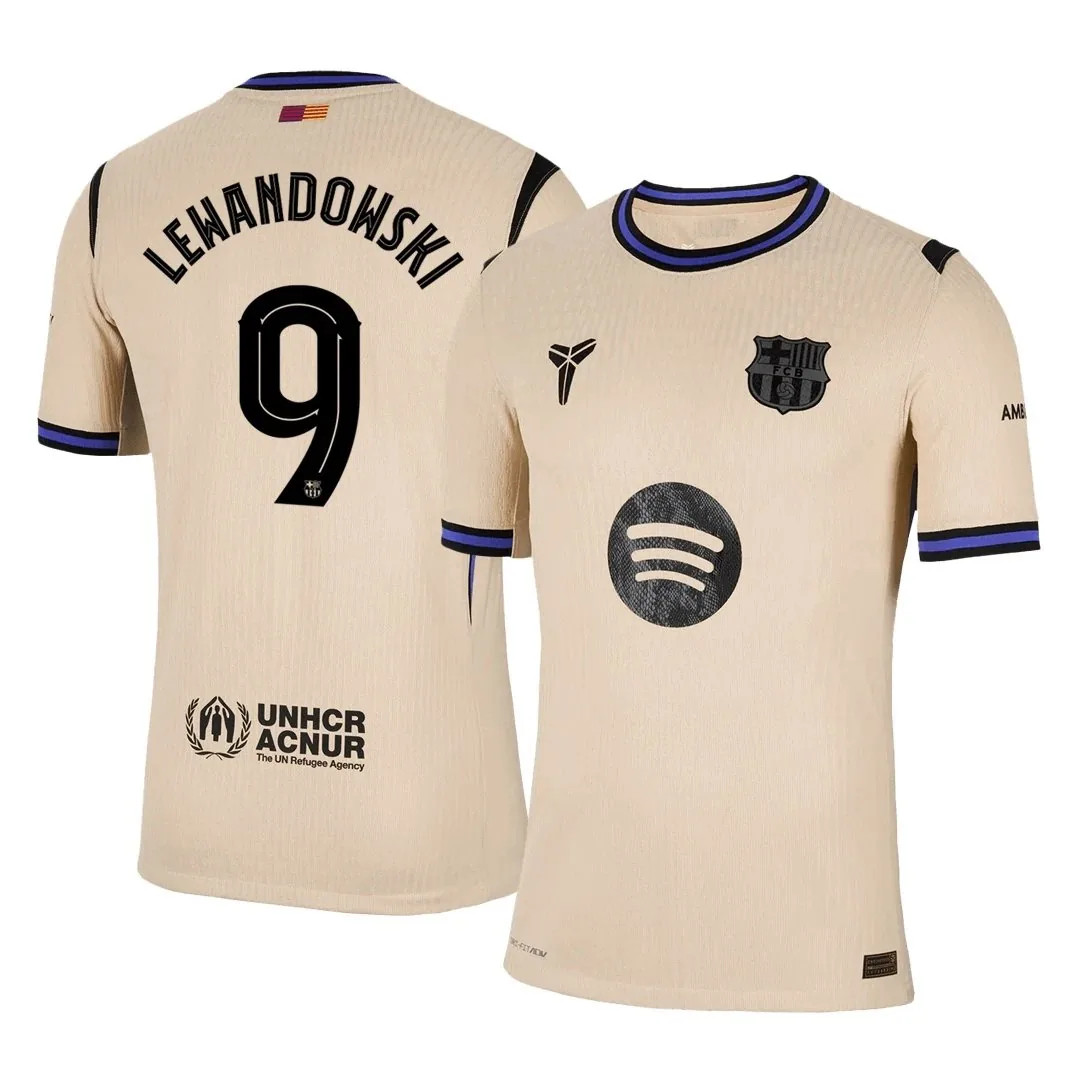 Barcelona 2025/26 Away Jersey – Lewandowski #9 (Player Version, UCL)