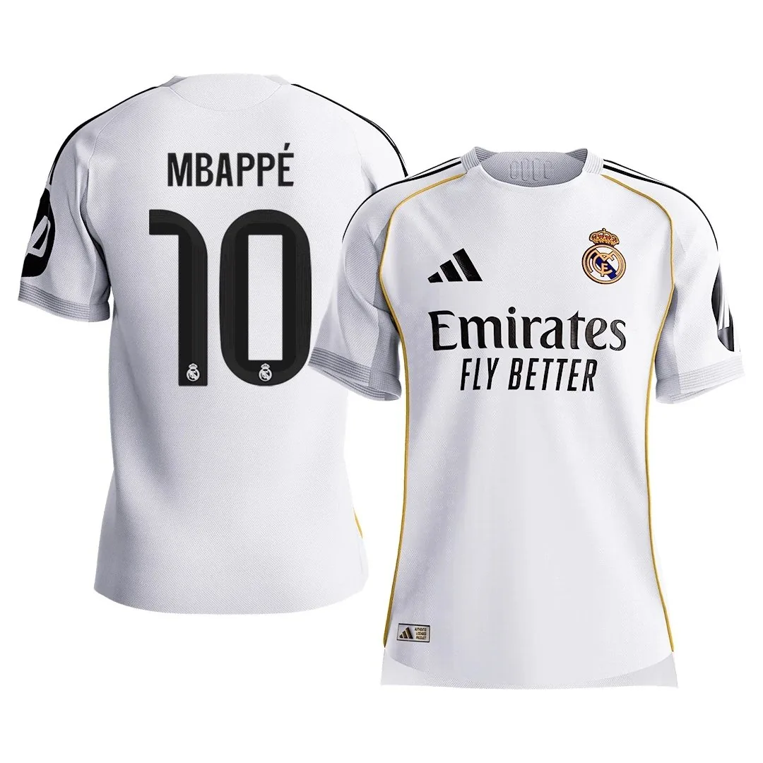 Real Madrid 2025/26 Home Jersey – Mbappé #10 (Player Version)