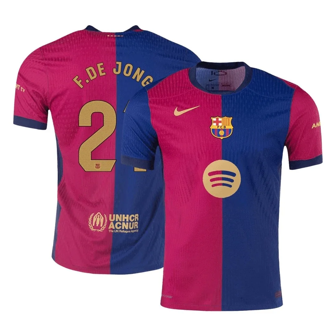 Barcelona 2024/25 Home Jersey – De Jong #21 (Player Version, No Sponsor)