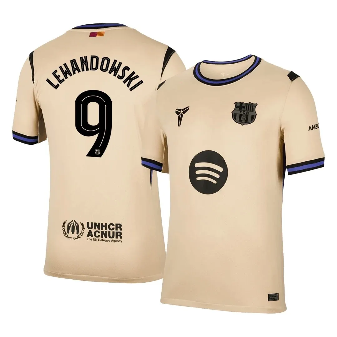 Barcelona 2025/26 Away Jersey – Lewandowski #9 (UCL)