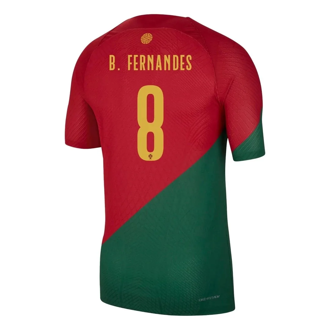 Portugal 2022 Home Jersey – Bruno Fernandes #8 (Player Version, Authentic)