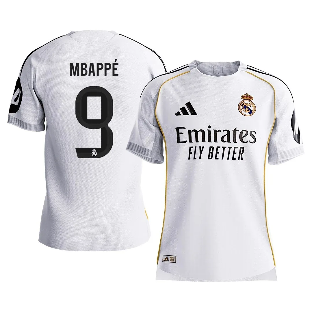 Real Madrid 2025/26 Home Jersey – Mbappé #9 (Player Version)
