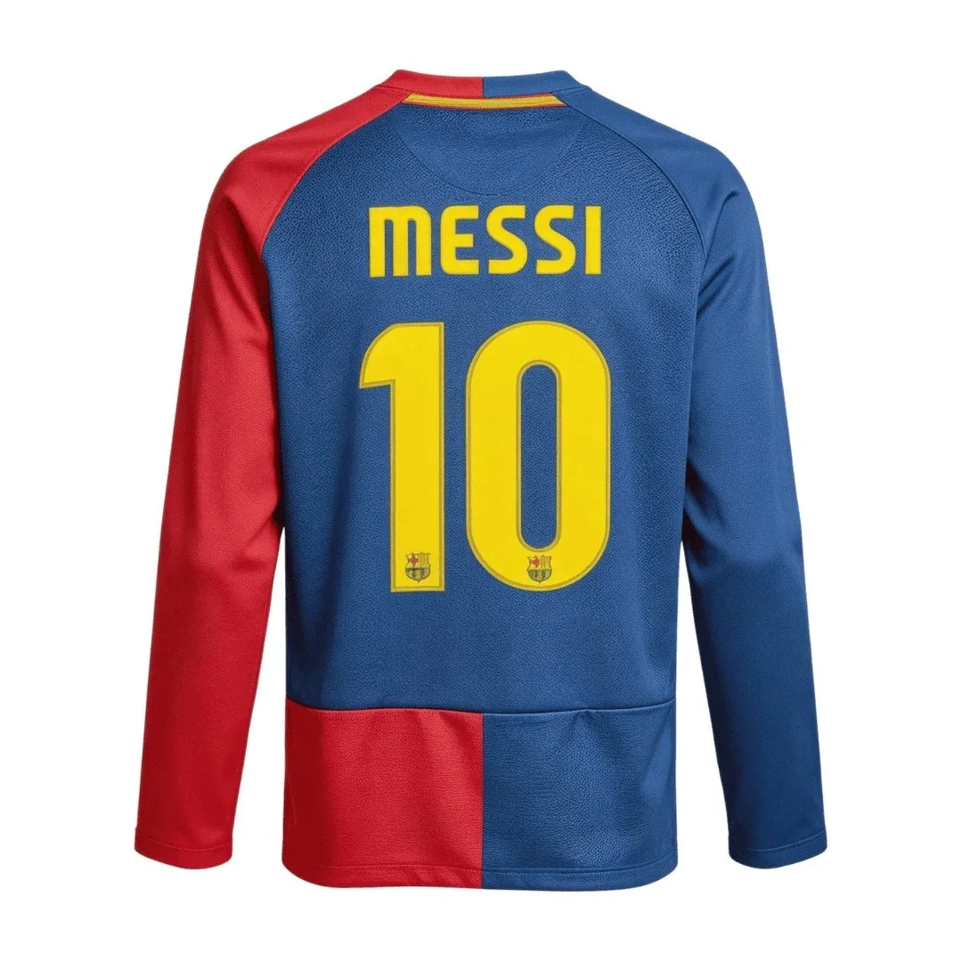 Barcelona 2008/09 Home Jersey – Messi #10 (UCL, Long Sleeve)