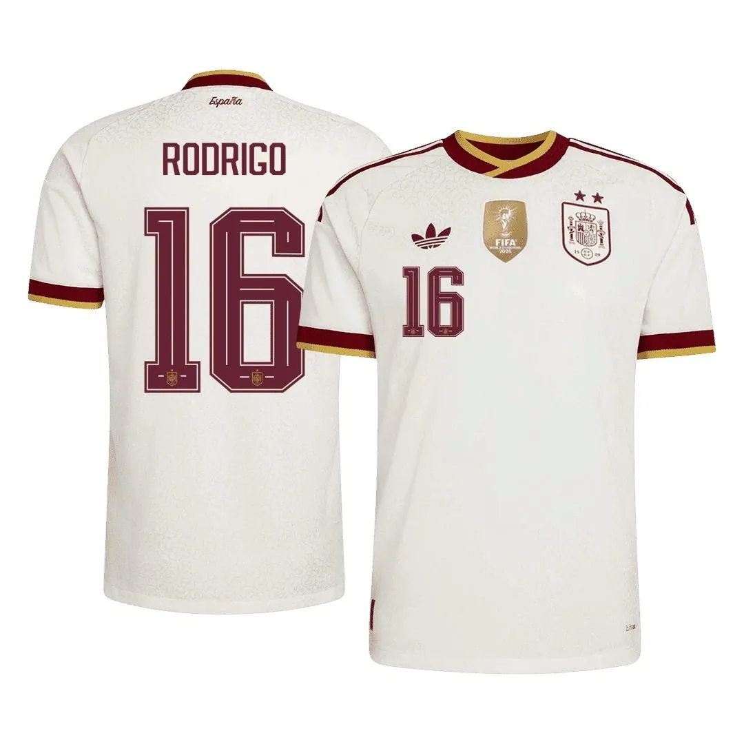 Spain 2026 Away Jersey – Rodrigo #16 (Player Version, Champion Edition)