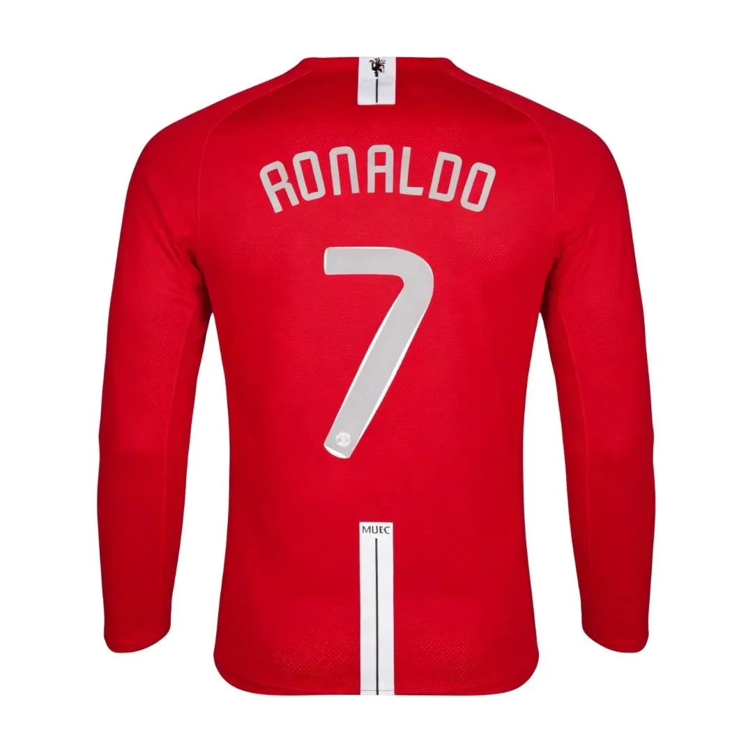 Manchester United 2007/08 Home Jersey – Ronaldo #7 (UCL, Long Sleeve)