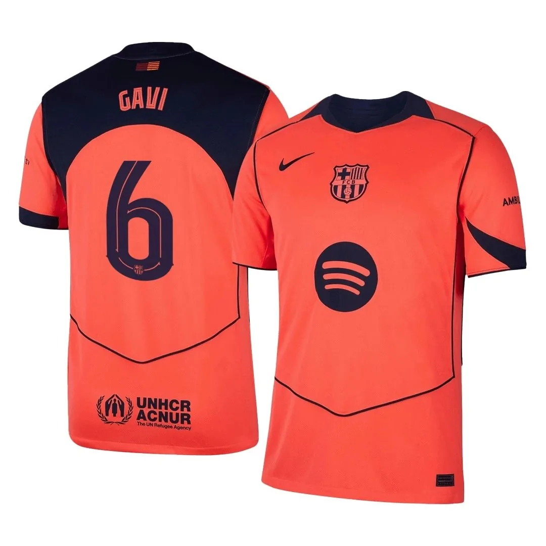 Barcelona 2025/26 Third Away Jersey – Gavi #6 (UCL)