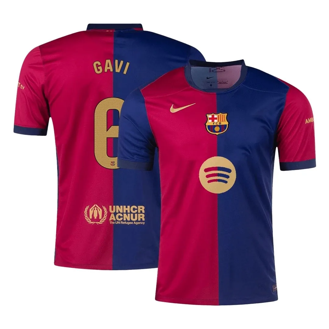 Barcelona 2024/25 Home Jersey – Gavi #6 (No Sponsor)