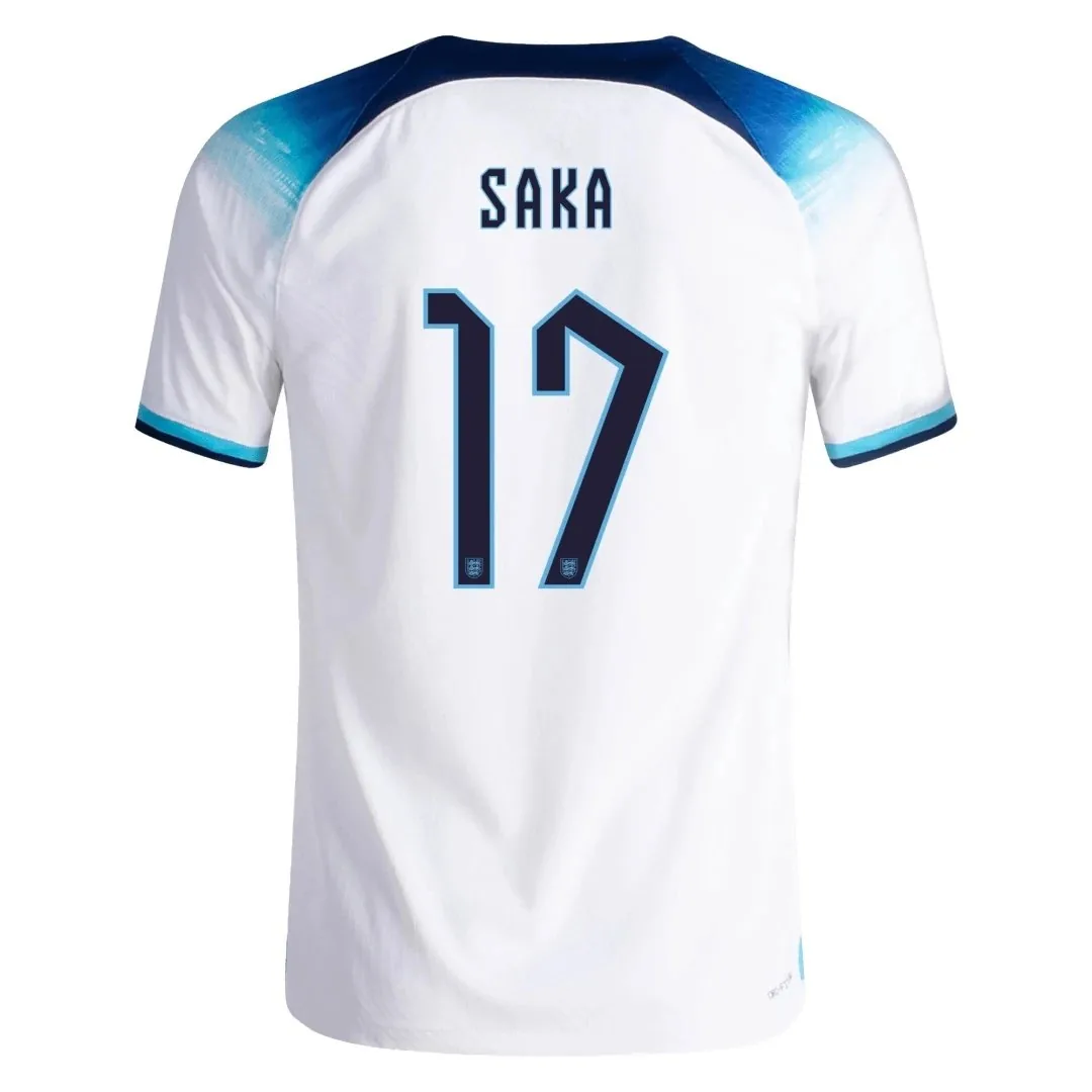 England 2022 Home Jersey – Saka #17 (Player Version, Authentic)