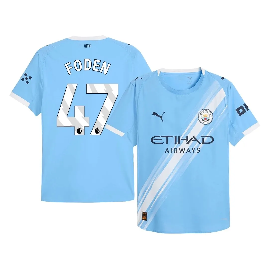 Manchester City 2025/26 Home Jersey – Foden #47 (Player Version)